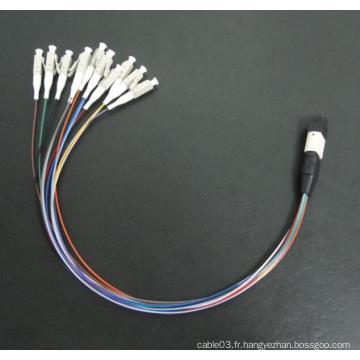 MPO-LC Fanout 12 Coloré 0.9mm Fiber Optical Cable